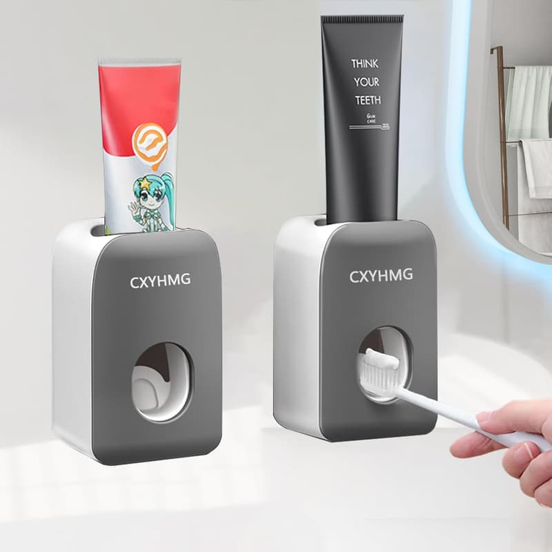 Kids' Automatic Toothpaste Dispenser & Squeezer Set, Wall-Mounted