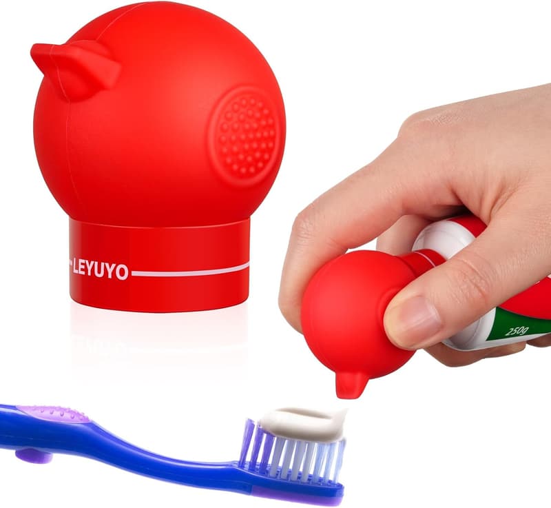 Toothpaste Dispenser - Upgraded Silicone Squeezer with Cap