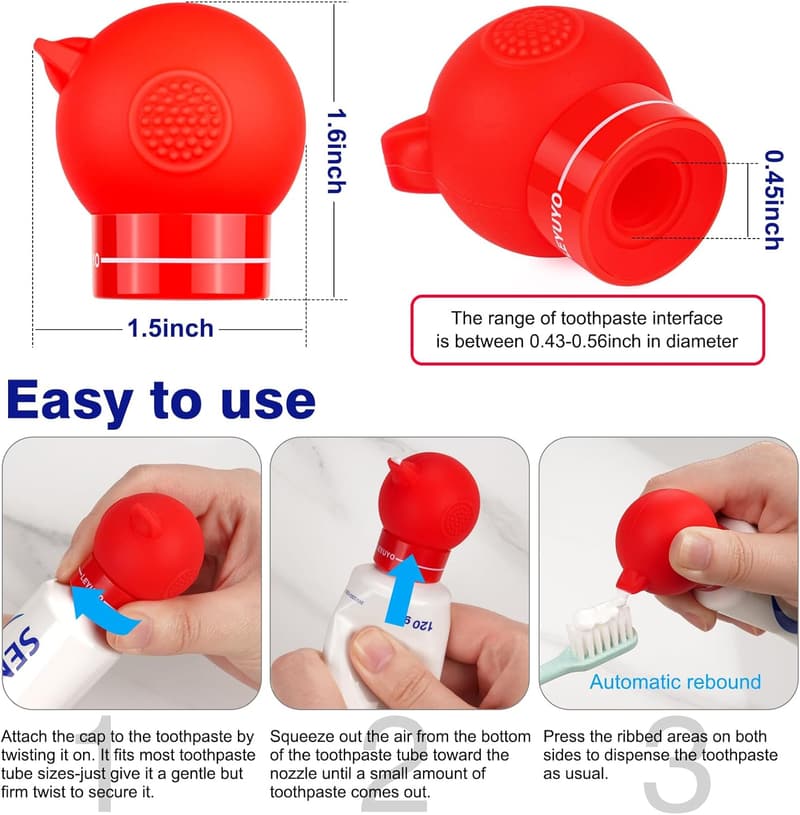 Toothpaste Dispenser - Upgraded Silicone Squeezer with Cap