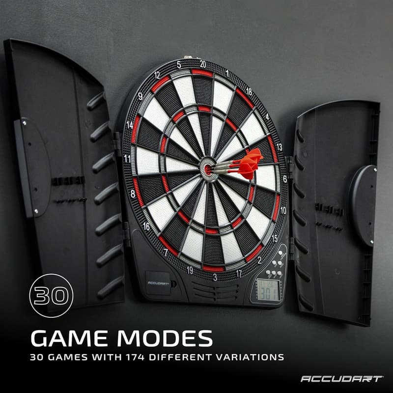 Accudart Spark Electronic Dartboard with 30 Game Modes and 6 Darts