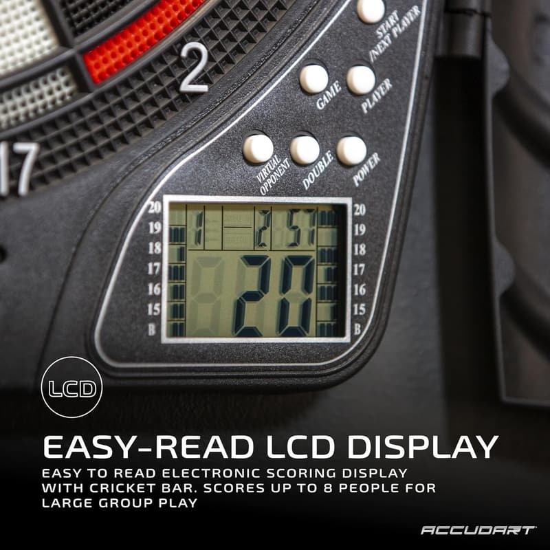 Accudart Spark Electronic Dartboard with 30 Game Modes and 6 Darts