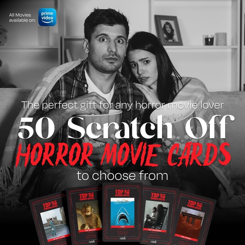 Horror Movie Night Scratch Off Cards - Gifts for Horror Fans