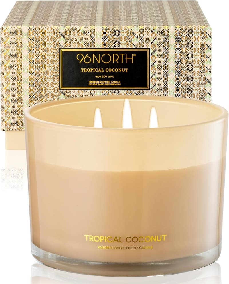 Tropical Beach Scented Candle - Large 3 Wick Soy Jar, 50 Hrs