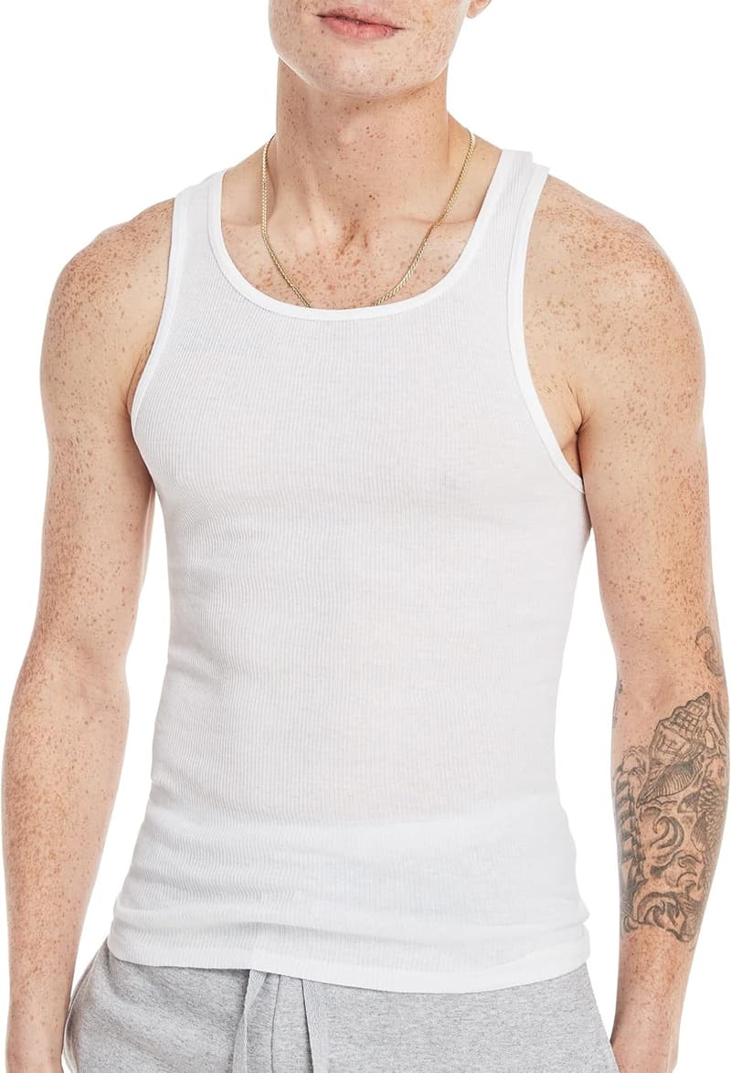 Lightweight Cotton Moisture-Wicking Tank Undershirts - Men’s Multi-Pack
