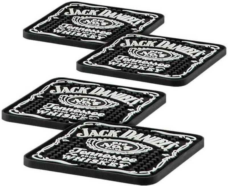 Jack Daniel's Rubber Coaster Set for Home Bar