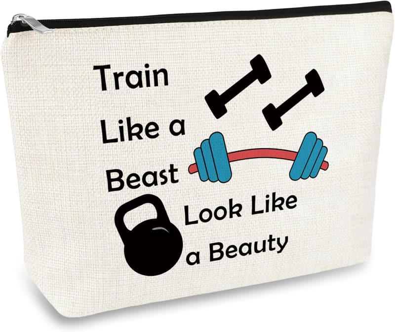Fitness Gift for Women - Inspirational Makeup Bag for Gym