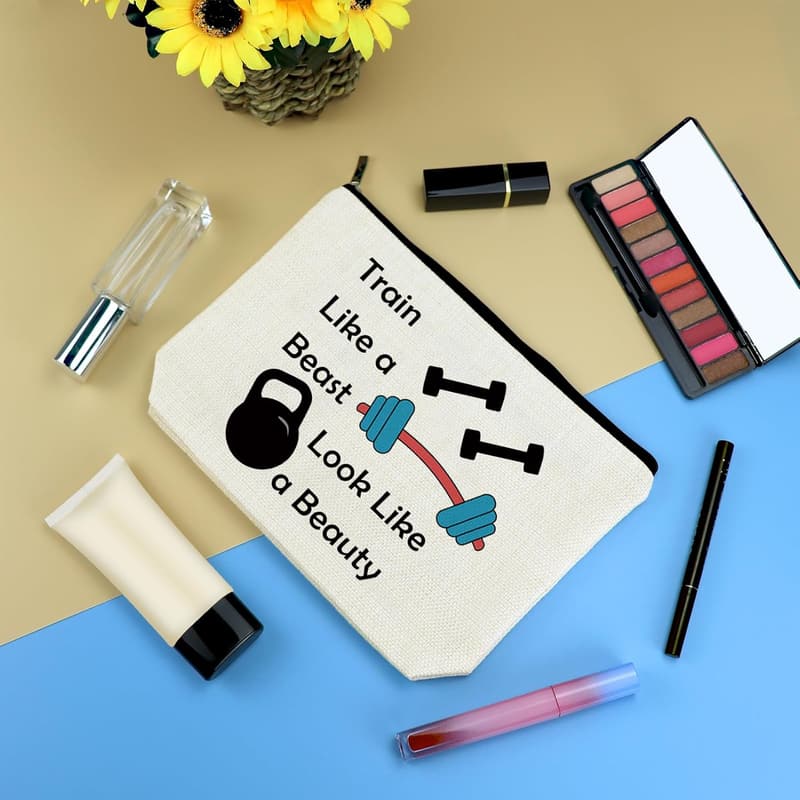 Fitness Gift for Women - Inspirational Makeup Bag for Gym