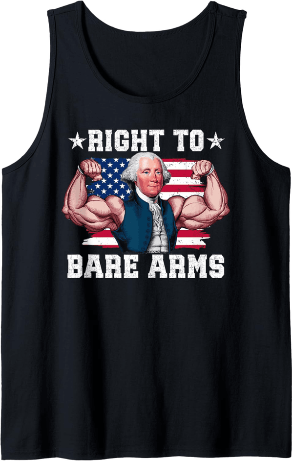 4th of July Funny Gym Workout Tank Top, US Flag Design
