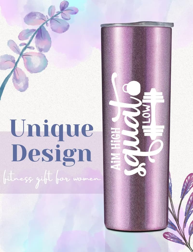 20oz Stainless Steel Tumbler - Fit & Fabulous Gym Gift for Women