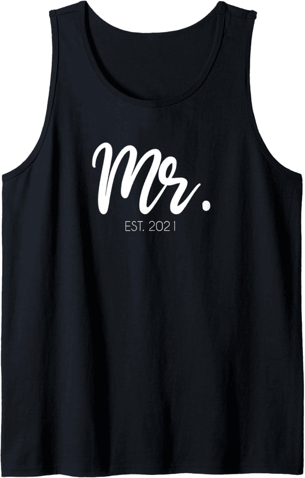Groom Tank Top Gift, Mr. Est. 2021