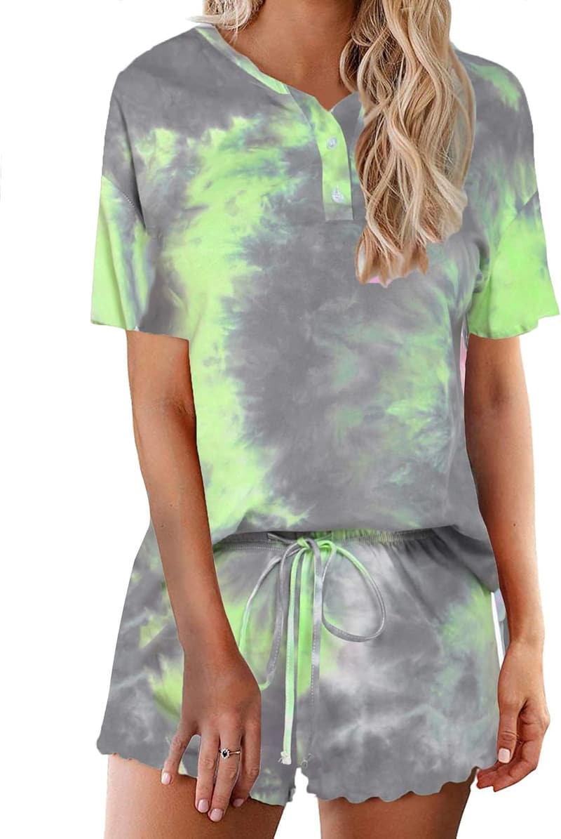 Women's Tie Dye Pajama Set - 2 Piece Loungewear