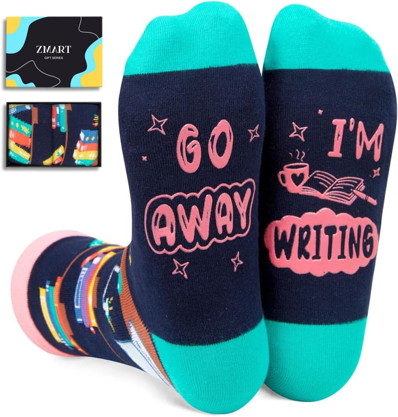 Book Lover Socks for Writers & Authors - Gift for Men & Women