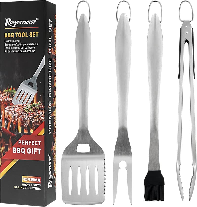 Father's Day Deluxe Grill Tools Set - 4pc Heavy Duty BBQ Accessories
