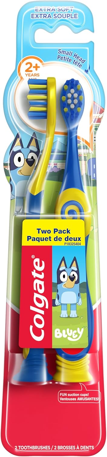 Kids' Toothbrush Pack - Bluey Extra Soft with Suction Holder
