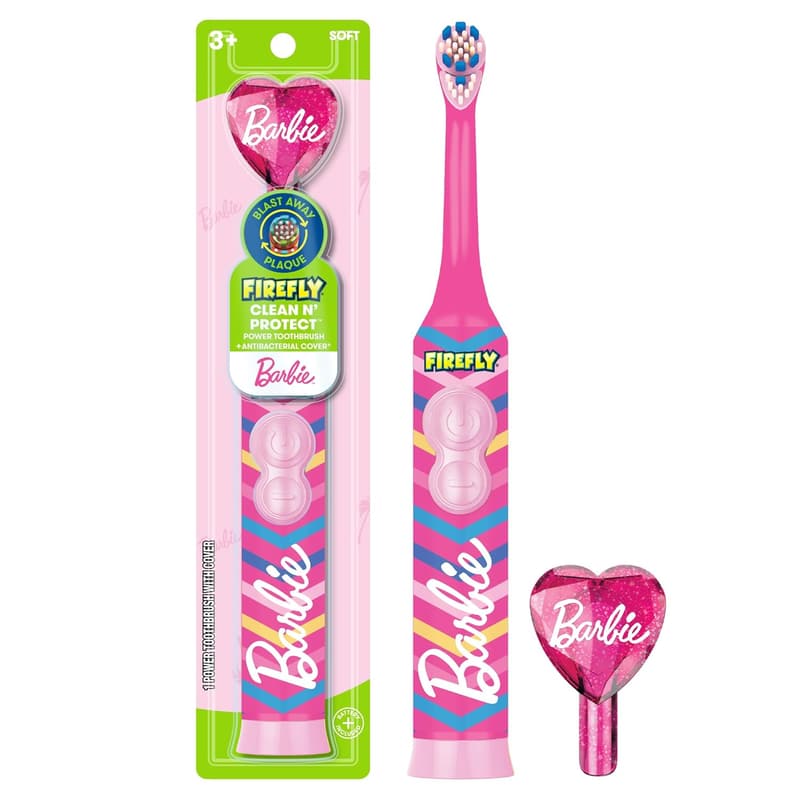 Firefly Antibacterial Barbie Toothbrush for Kids, Soft Bristles