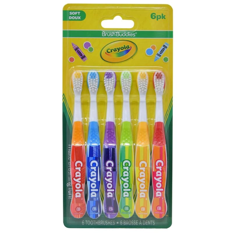 Crayola Kids Soft Bristle Toddler Toothbrush 6-Pack