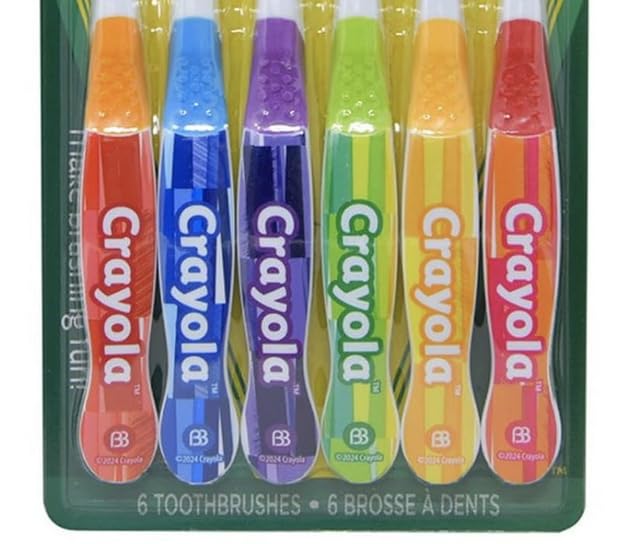 Crayola Kids Soft Bristle Toddler Toothbrush 6-Pack