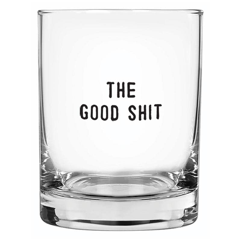 Whiskey Double Old Fashioned Glass Tumbler, 14 oz, The Good Shi*t