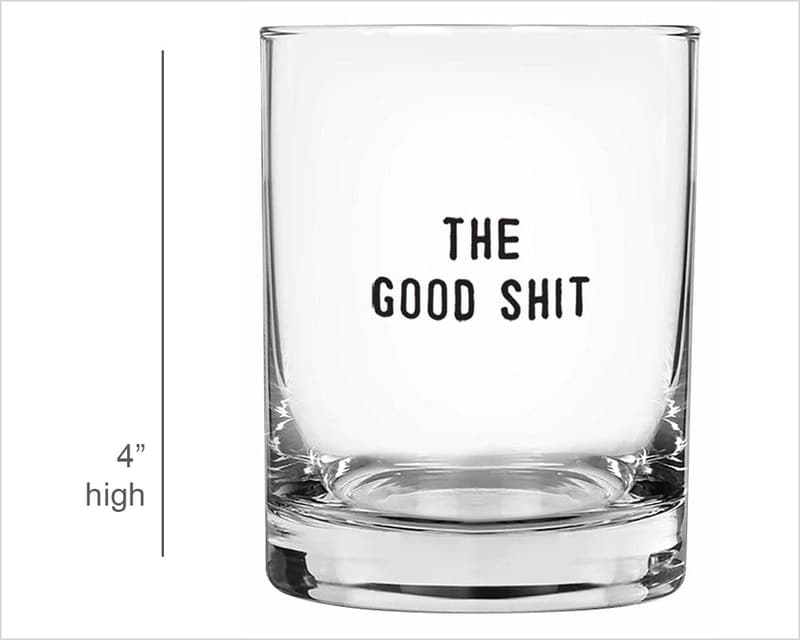Whiskey Double Old Fashioned Glass Tumbler, 14 oz, The Good Shi*t
