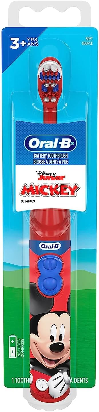 Mickey Mouse Battery Toothbrush for Kids 3+, Soft Bristles