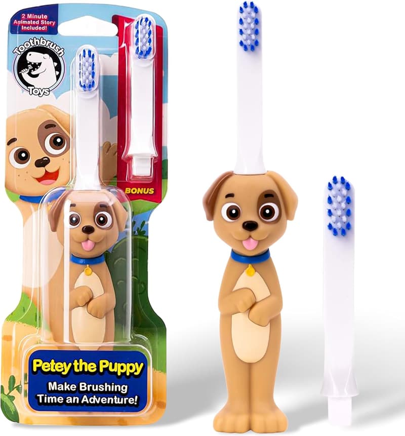 Puppy Design Soft Bristle Toothbrush for Kids 2+