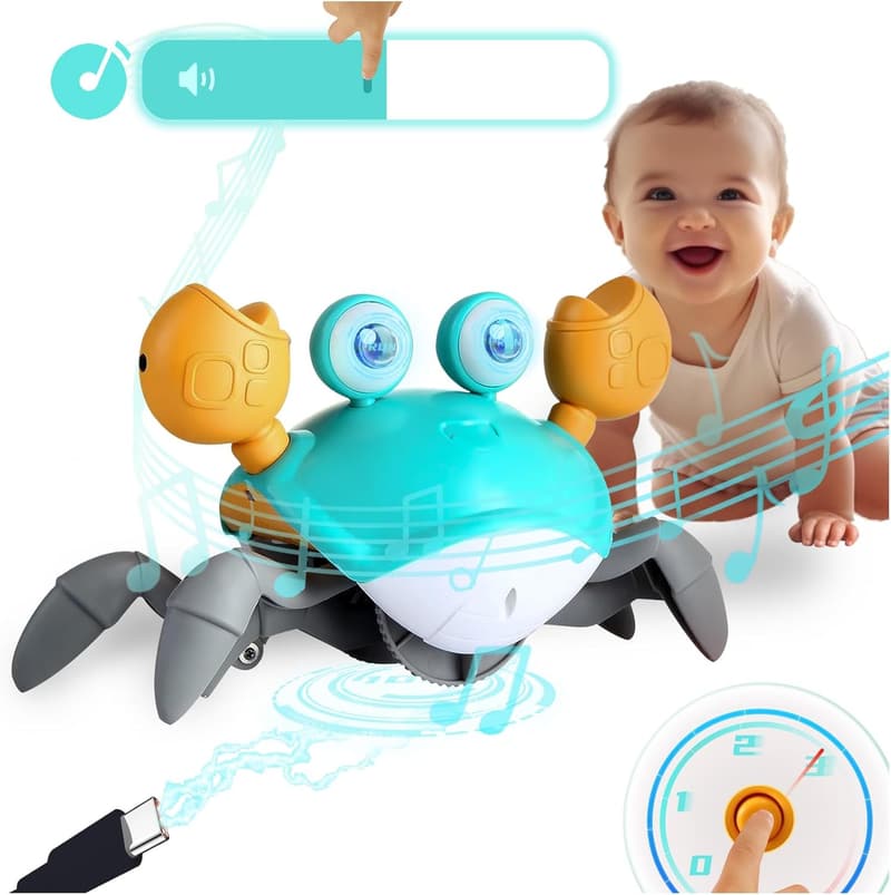 Crawling Crab Toy for Infants - Rechargeable Birthday Gift