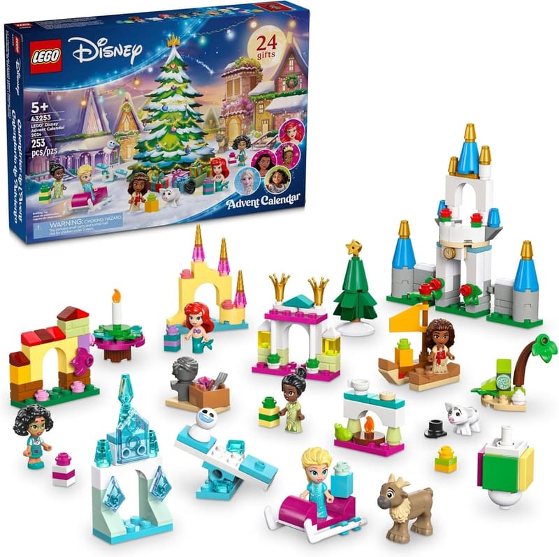Disney LEGO Advent Calendar 2024 for Kids - Mini Builds & 8 Minifigures