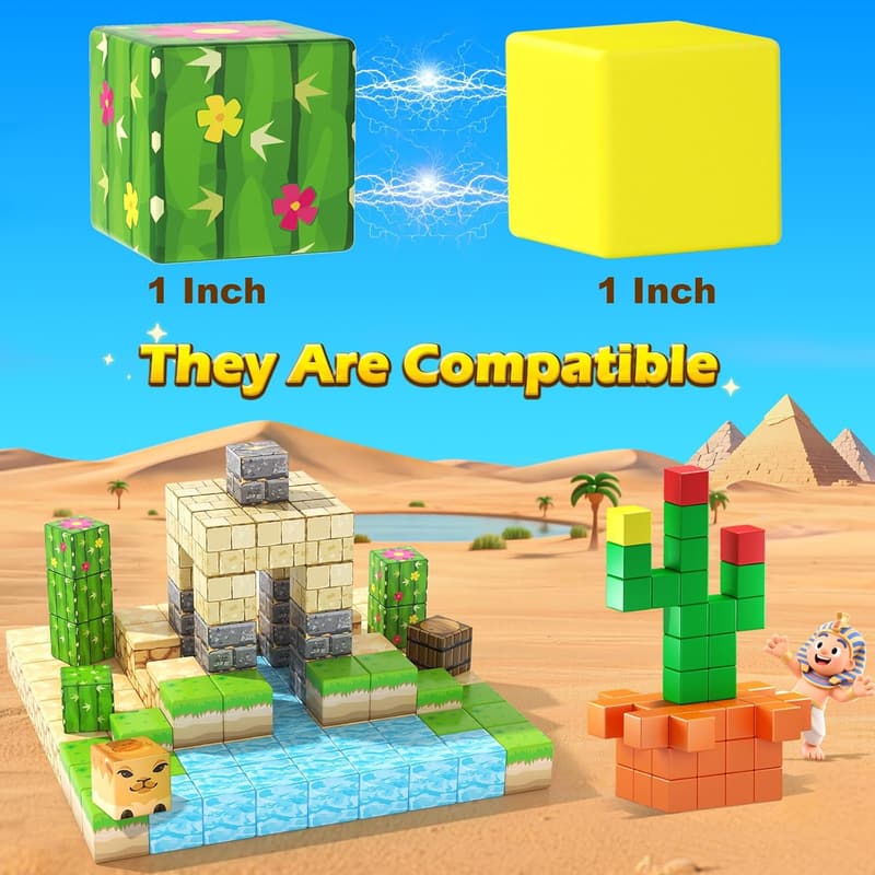Magnetic Building Blocks Set for Kids, 1