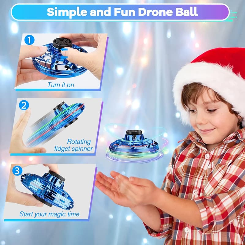 Flying Spinner Mini Drone - Hand-Controlled UFO Toy for Kids