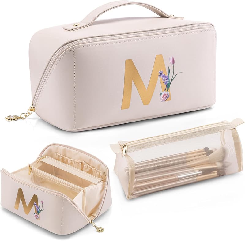 Personalized Initial Makeup Bag for Mother's Day & Graduation