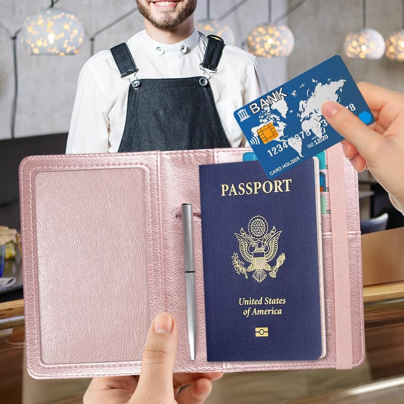 RFID Blocking Travel Passport Holder - Premium PU Leather Wallet
