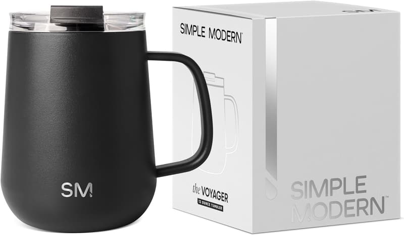 Midnight Black Insulated Travel Coffee Mug - 12oz