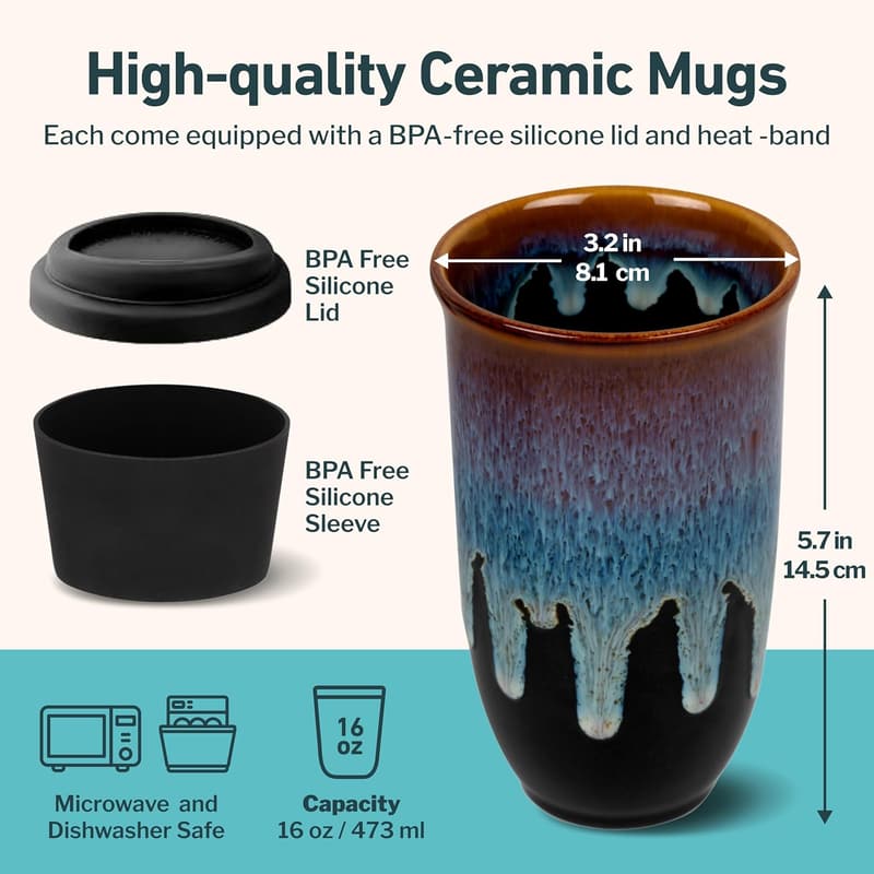 Travel Coffee Tumbler - 16oz Microwave & Dishwasher Safe