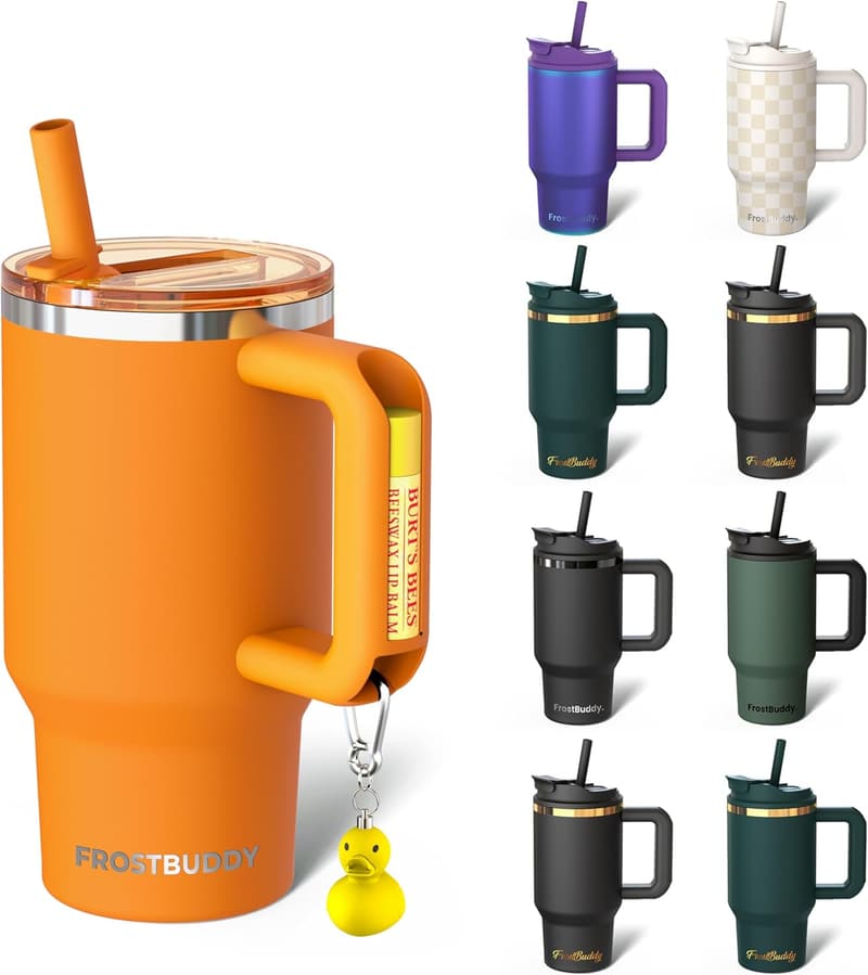 16 oz Insulated Tumbler with Lid and Straw - Travel Mug for All