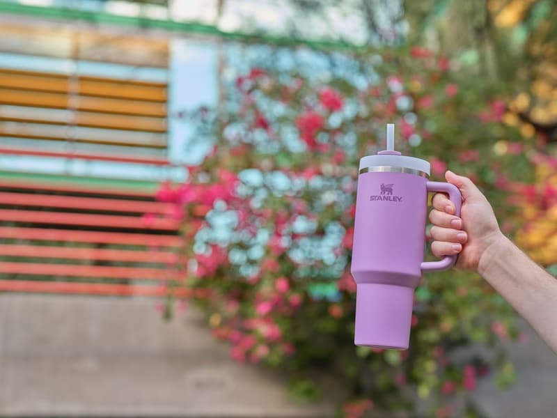 Lilac 40 oz Insulated Stainless Steel Tumbler with Handle