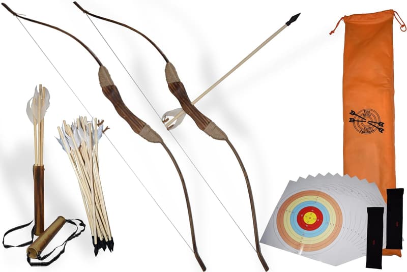 Beginner Outdoor Archery Set - 2 Bows, 16 Arrows, 10 Targets