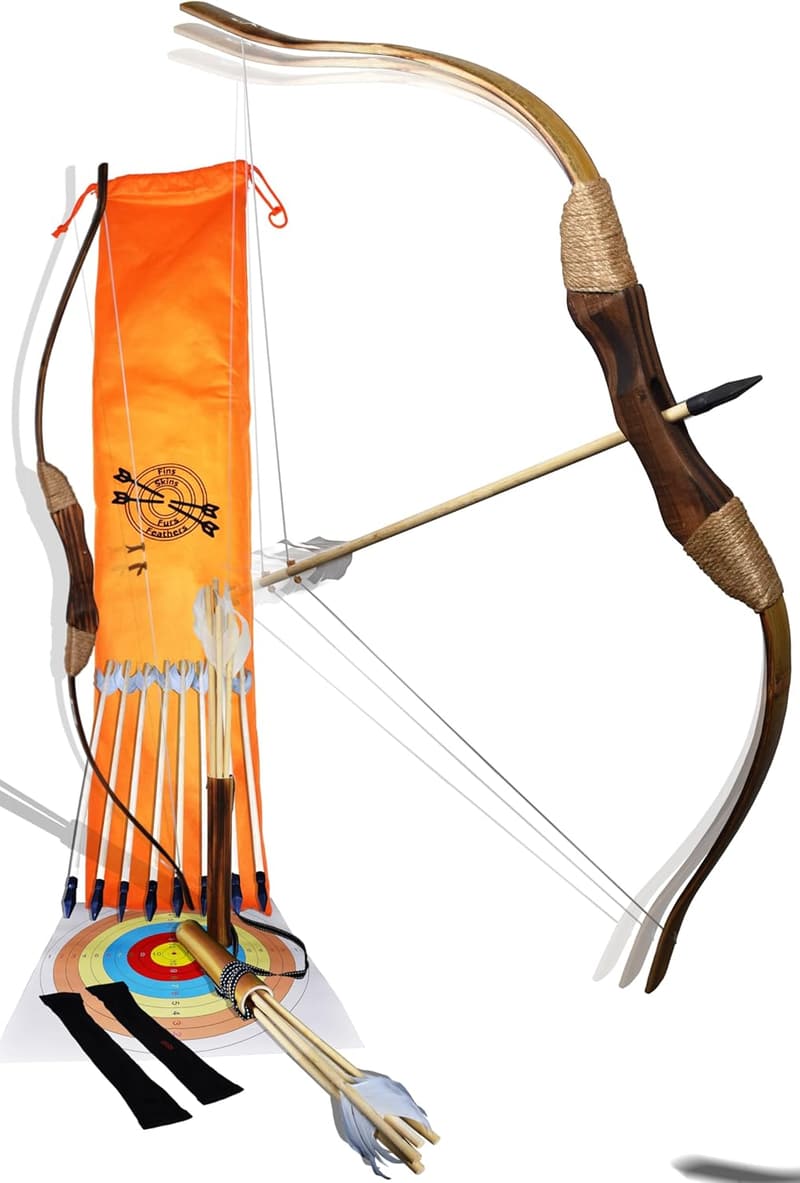 Beginner Outdoor Archery Set - 2 Bows, 16 Arrows, 10 Targets
