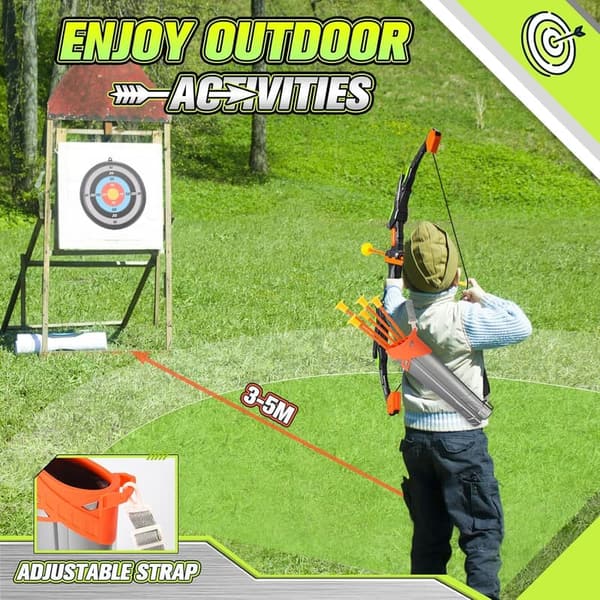 Outdoor LED Bow & Arrow Set - STEM Toy for Kids Ages 4-12