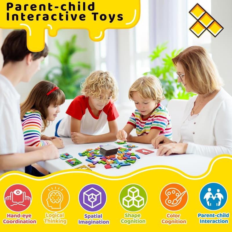 STEM Wooden Puzzles for Kids, Parent-Child Interactive Toy