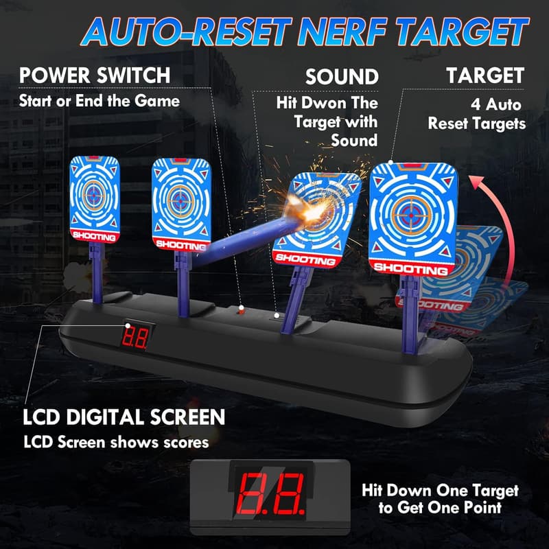 Nerf Shooting Targets Set for Kids (Ages 3-13)