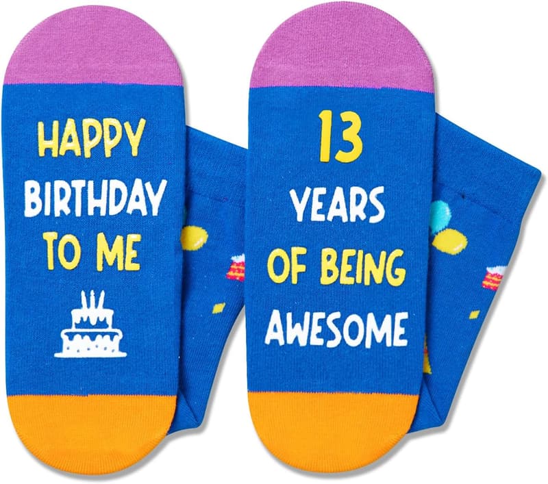 13th Birthday Gift Socks for Teen Boys and Girls