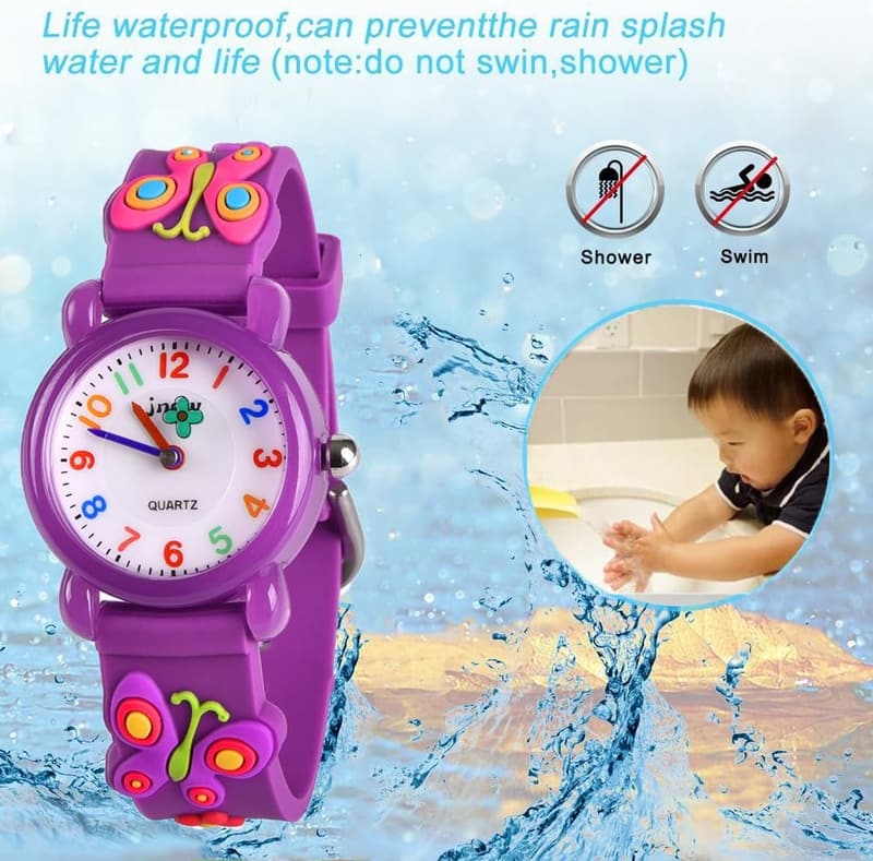 3D Cartoon Waterproof Toddler Watch for Girls, Ages 3-8