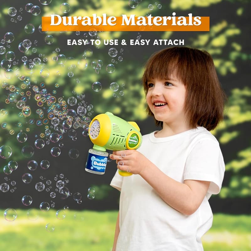 Light Up Bubble Gun Set for Kids - 2 Pack with Refill Solution