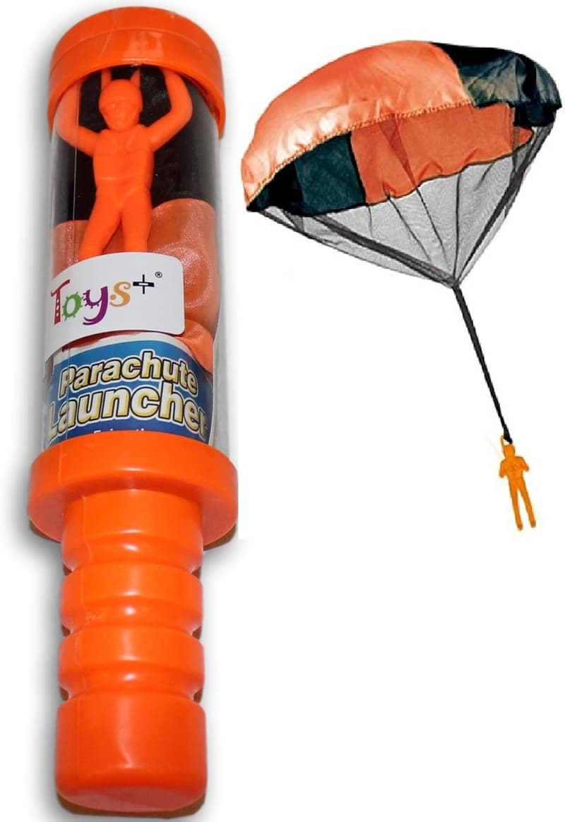 Parachute Skydiver Toy with Launcher - Tangle-Free Design