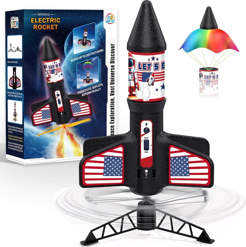 Motorized Electric Rocket Launcher for Kids Ages 6-12
