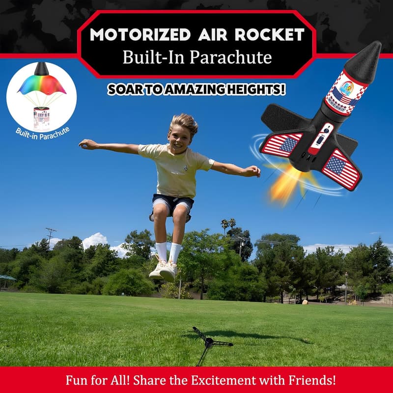 Motorized Electric Rocket Launcher for Kids Ages 6-12