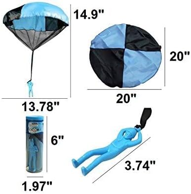 Skydiver Parachute Men Toy Set with Launcher - 3 Pieces