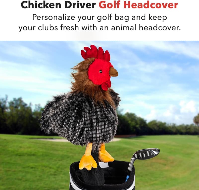 Chicken Headcovers - Black/Gray/Red Set