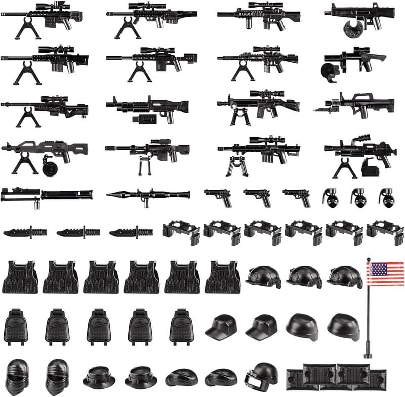 Military Toy Soldiers Set with 83 Weapons, 3+ Years
