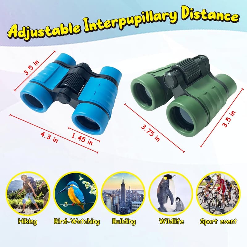 Kids' Binoculars Set for Outdoor Play and Adventure, Ages 3-12